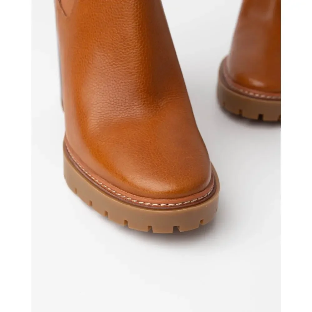 Tory Burch Women's Carson Lug Sole High Heel Boots Size 10